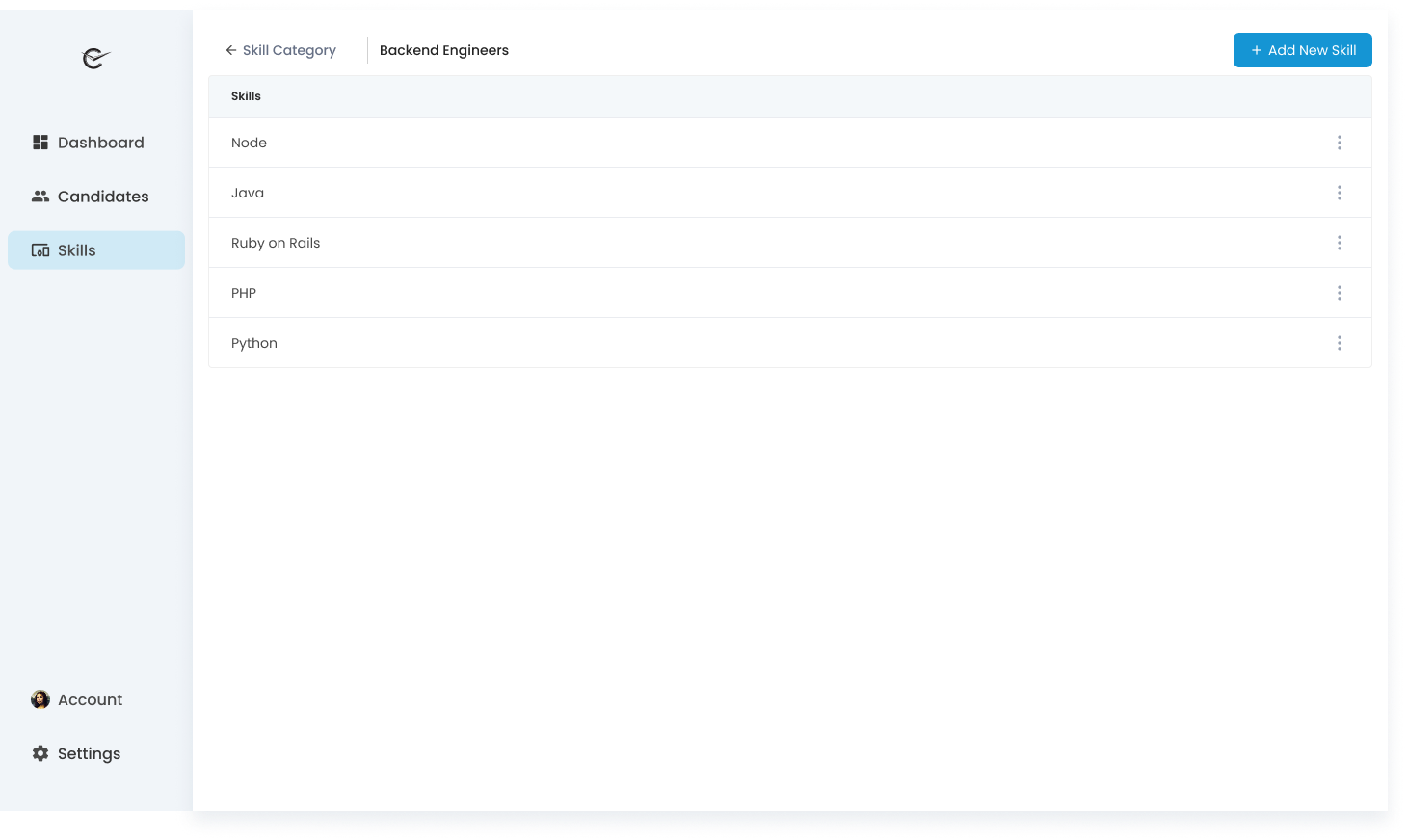 Talent Intelligence skill category detail configuration